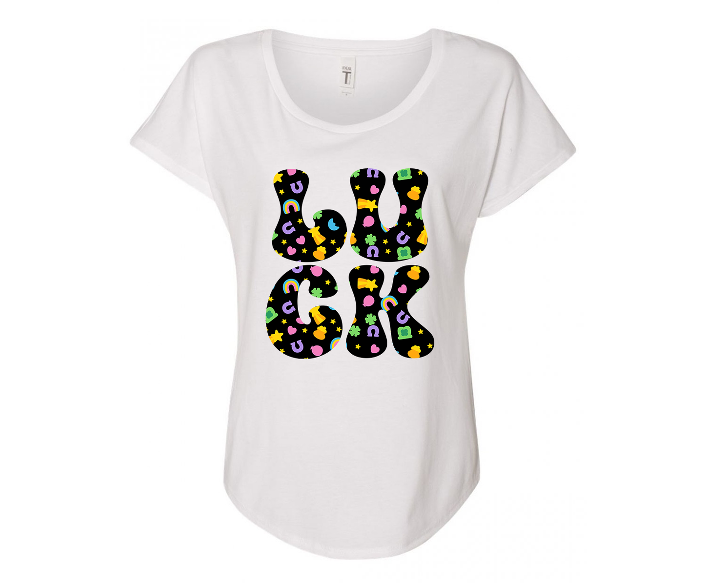 Luck & Lucky Charms Ladies Tee Shirt - In Grey & White