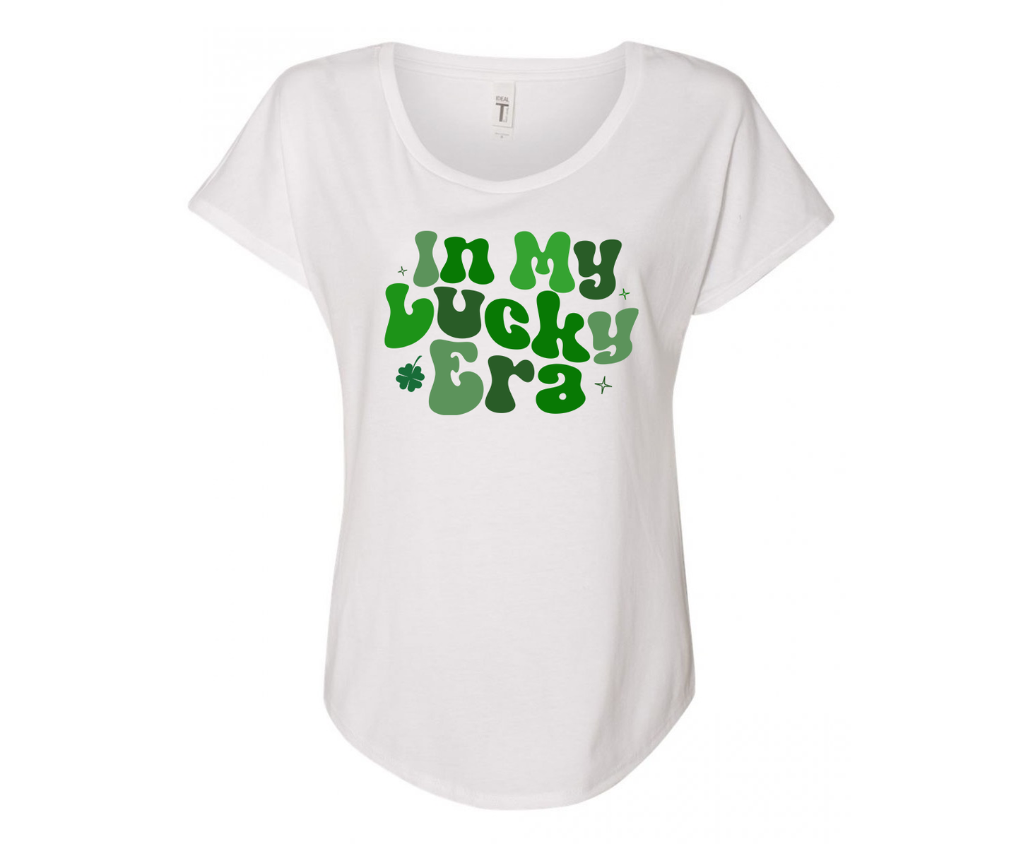 In My Lucky Era Ladies Tee Shirt - In Grey & White
