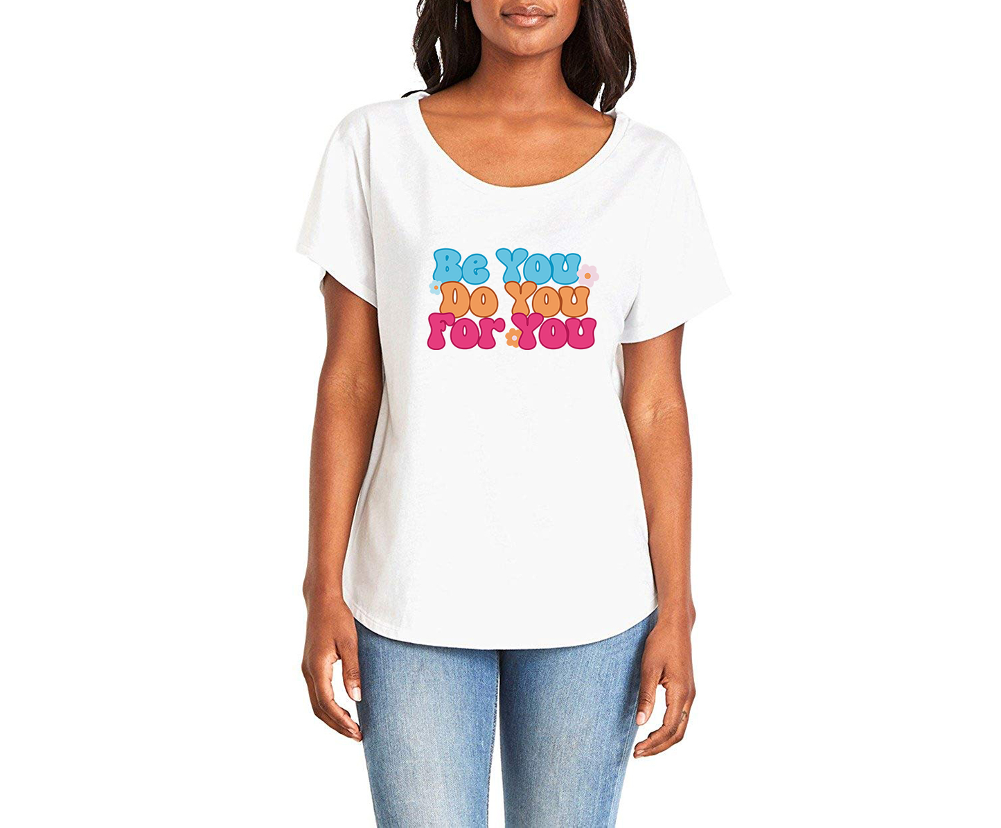 Be You Do You For You Self Love Ladies Tee Shirt - In Grey & White