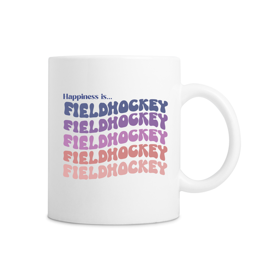 Happiness Is Fieldhockey Mug - White