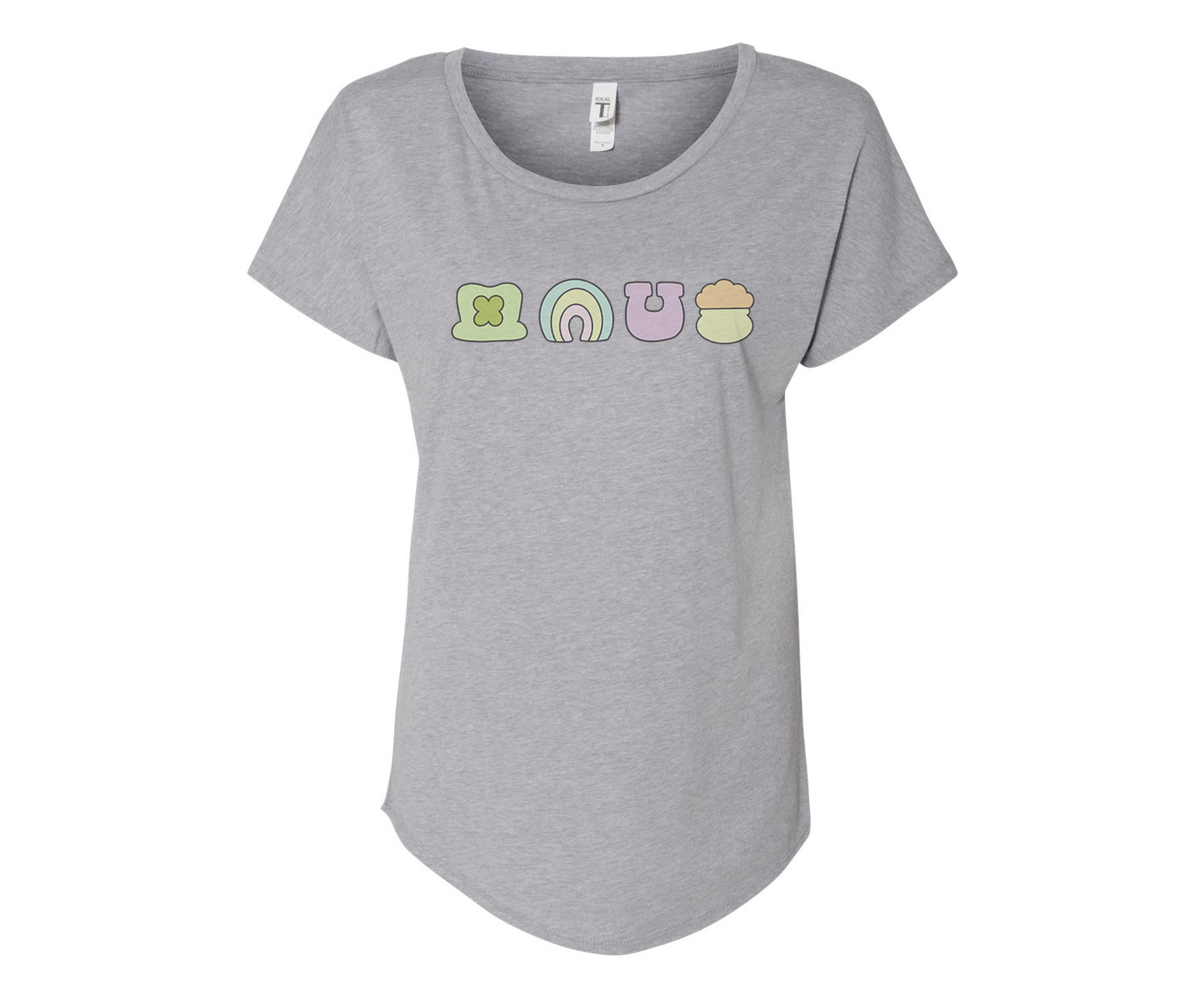 Lucky Charms Ladies Tee Shirt - In Grey & White