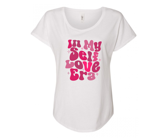 In My Self Love Era Ladies Tee Shirt - In Grey & White