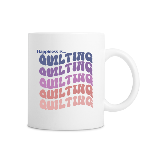 Happiness Is Quilting Mug - White