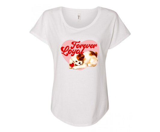 Forever Loyal Ladies Tee Shirt - In Grey & White