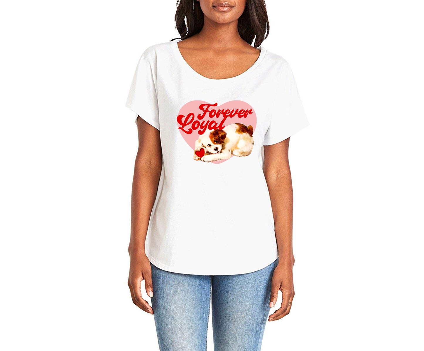 Forever Loyal Ladies Tee Shirt - In Grey & White