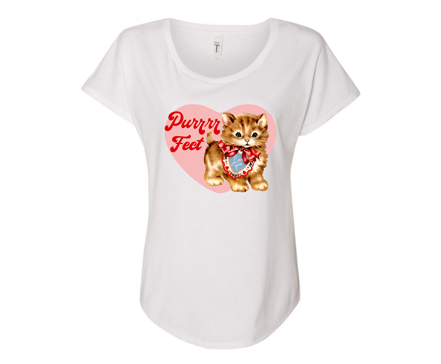 Perrrrfect Tabby Cat Ladies Tee Shirt - In Grey & White