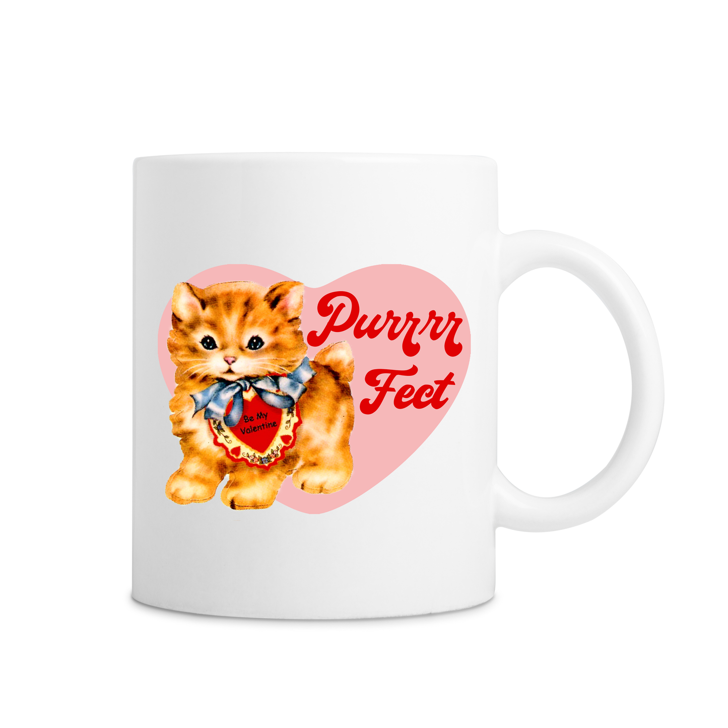 Perrrrfect Ginger Cat Love Mug - White