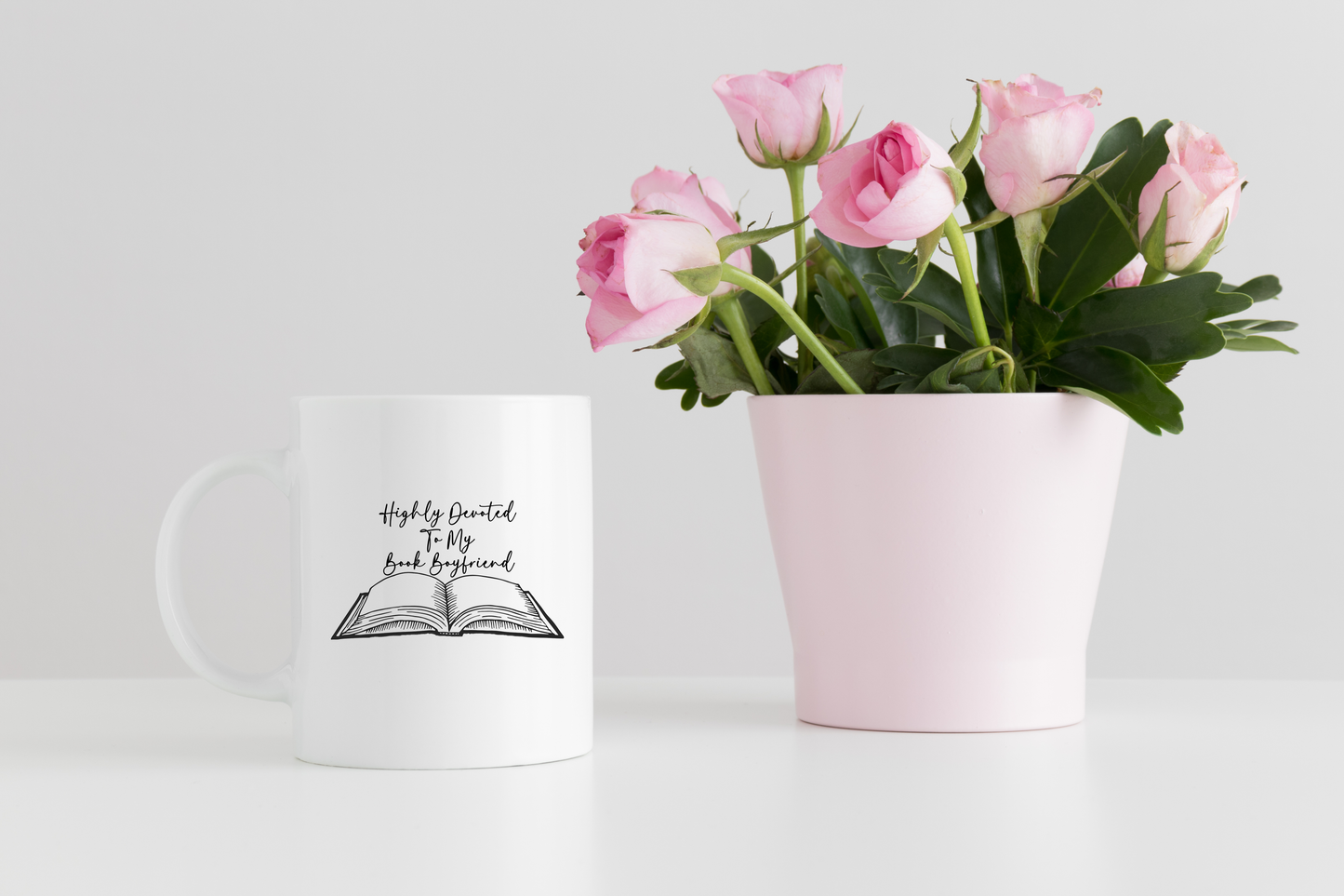 Highly Devoted To My Book Boyfriend Mug - White