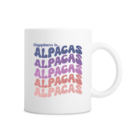 Happiness Is Alpacas Mug - White