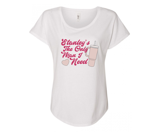 Stanley's The Only Man I Need Ladies Tee Shirt - In Grey & White