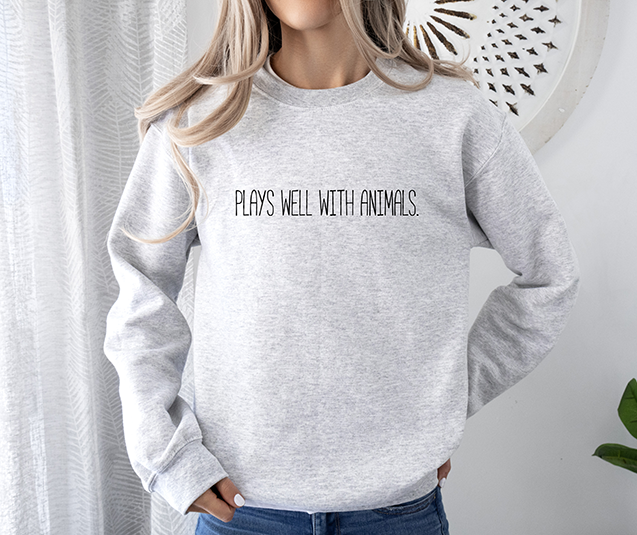 Plays Well With Animals Women's 3 Piece Pajama Set - In 3 Color Choices