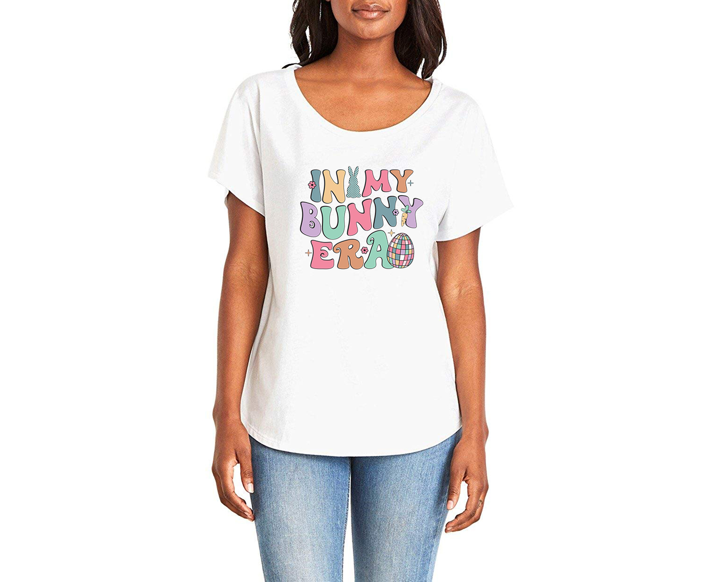 In My Bunny Era Ladies Tee Shirt - In Grey & White