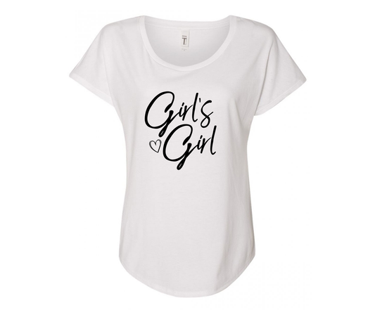 Girl's Girl Ladies Tee Shirt - In Grey & White