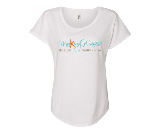 Making Waves Logo Ladies Tee Shirt - White