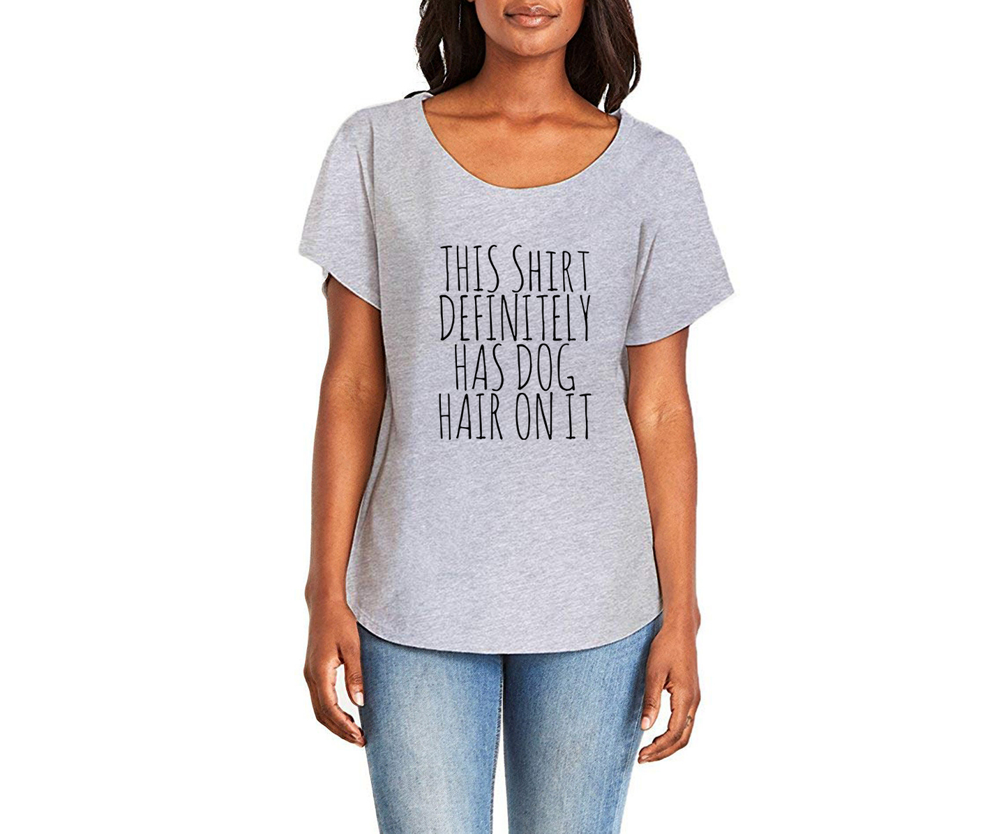 This Shirt Definitely Has Dog Hair On It Tee Shirt - In Grey & White