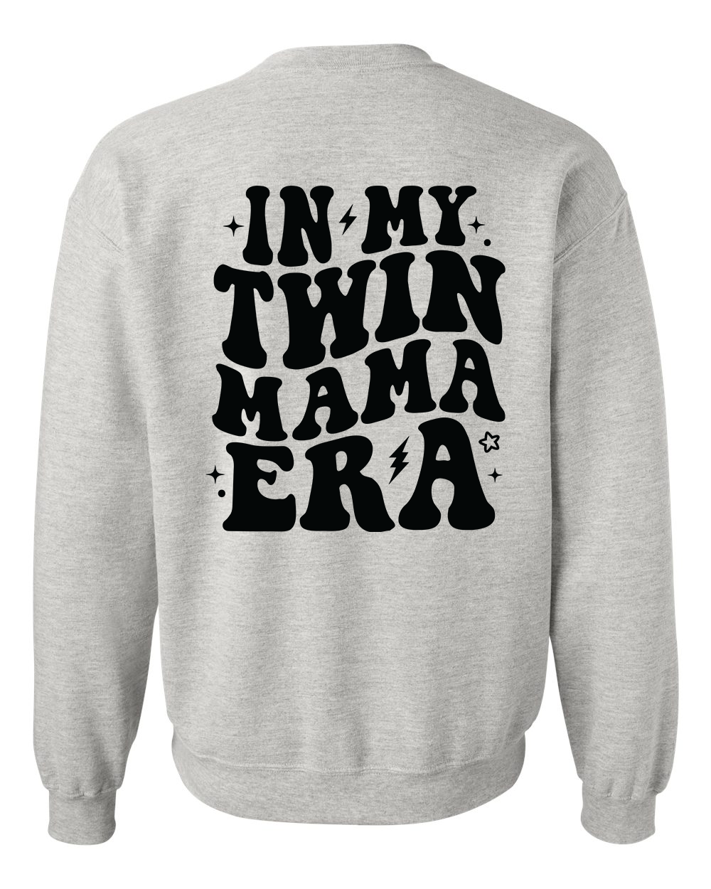 In My Twin Mama Era Crewneck Sweatshirt - In Grey & White