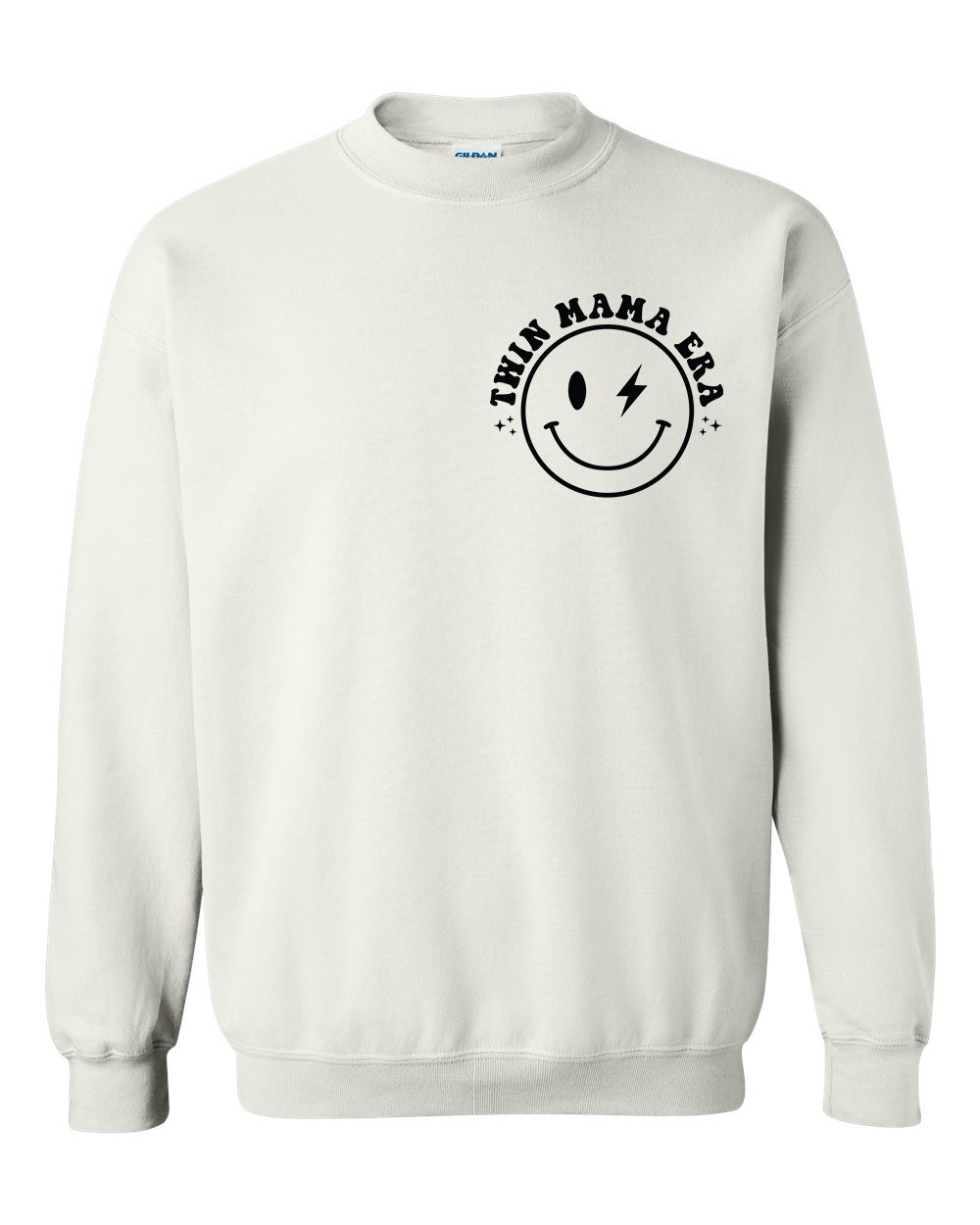 In My Twin Mama Era Crewneck Sweatshirt - In Grey & White
