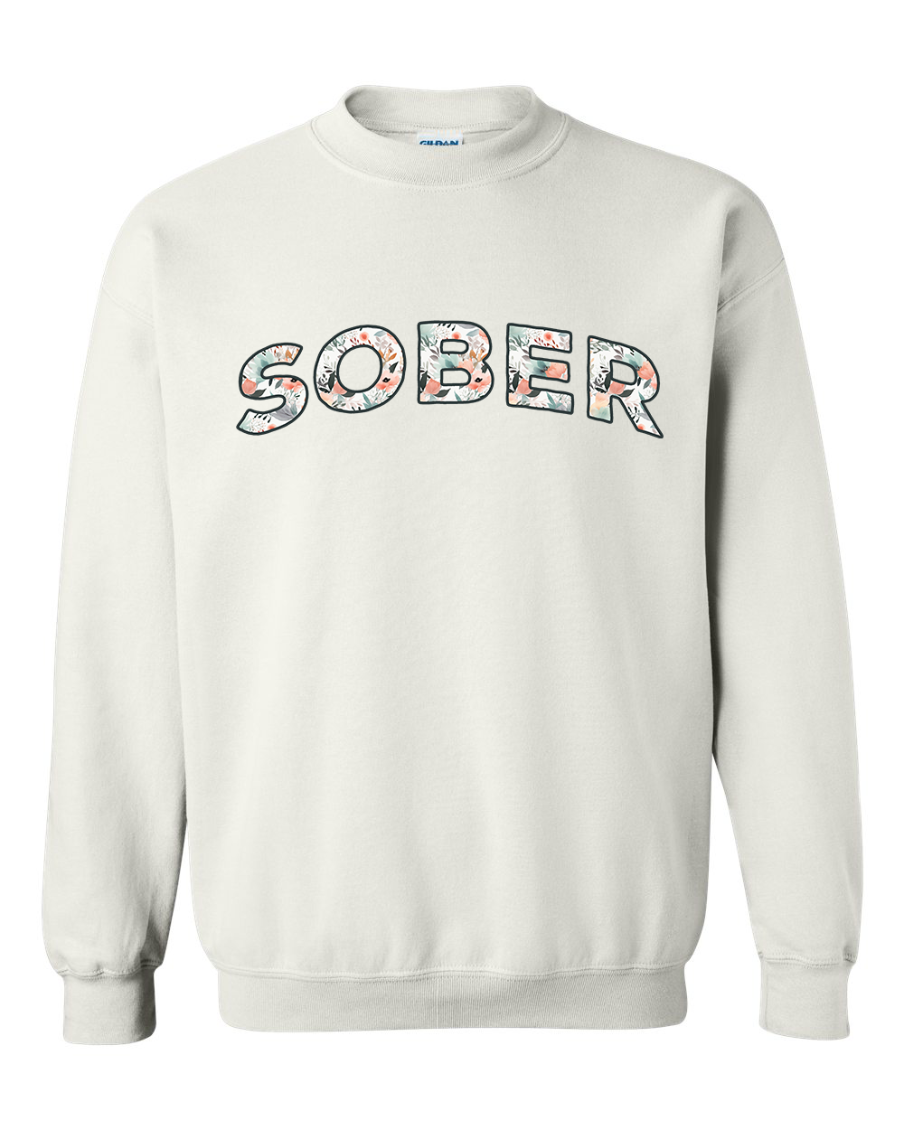 Floral Sober Crewneck Sweatshirt - White