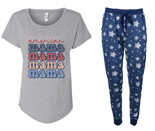 American Mama Patriotic Jogger Pajama Set