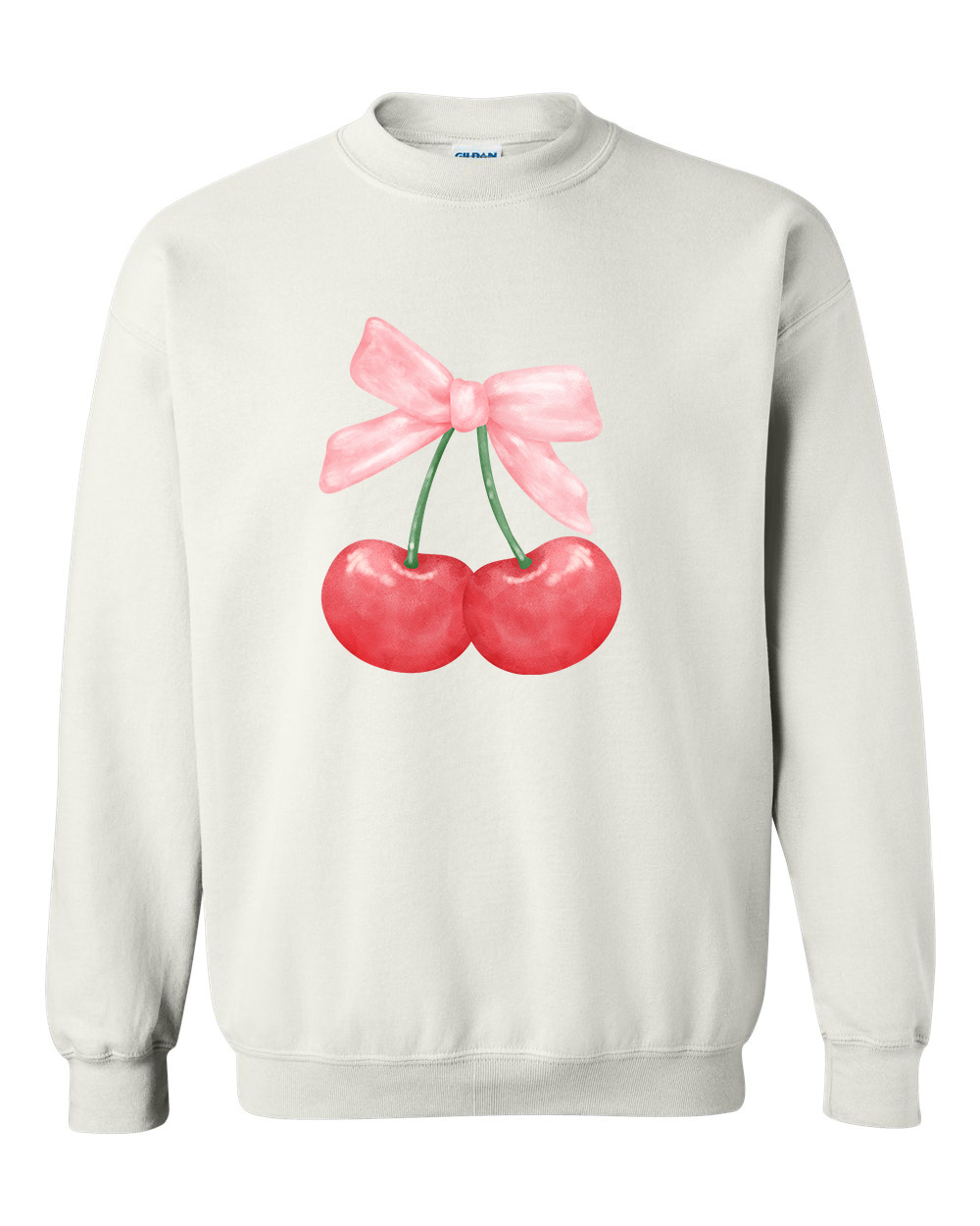 Cherry & Bow Crewneck Sweatshirt - White