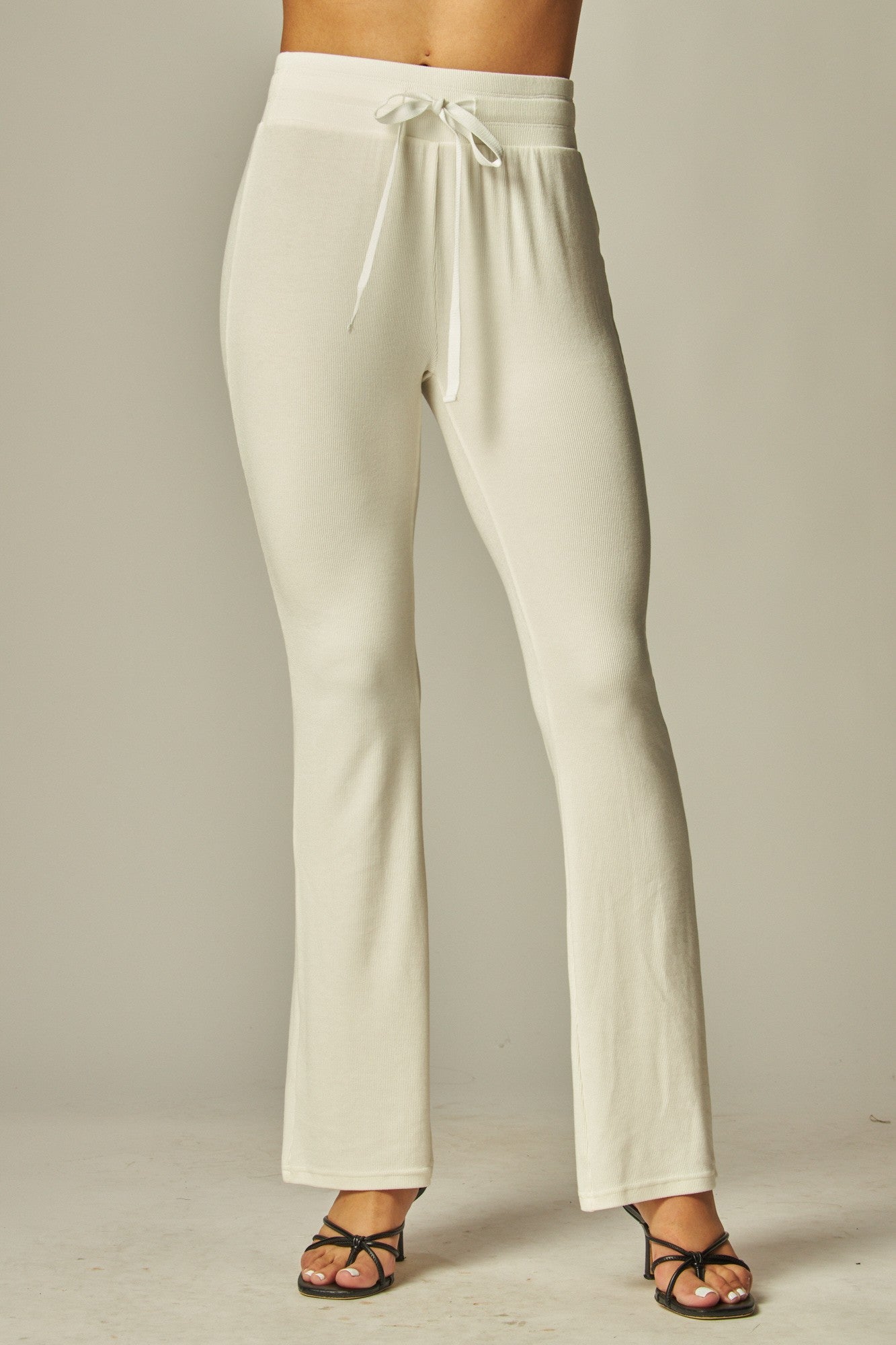 Cozy High Waist Drawstring Flare Lounge Pants - In 3 Colors