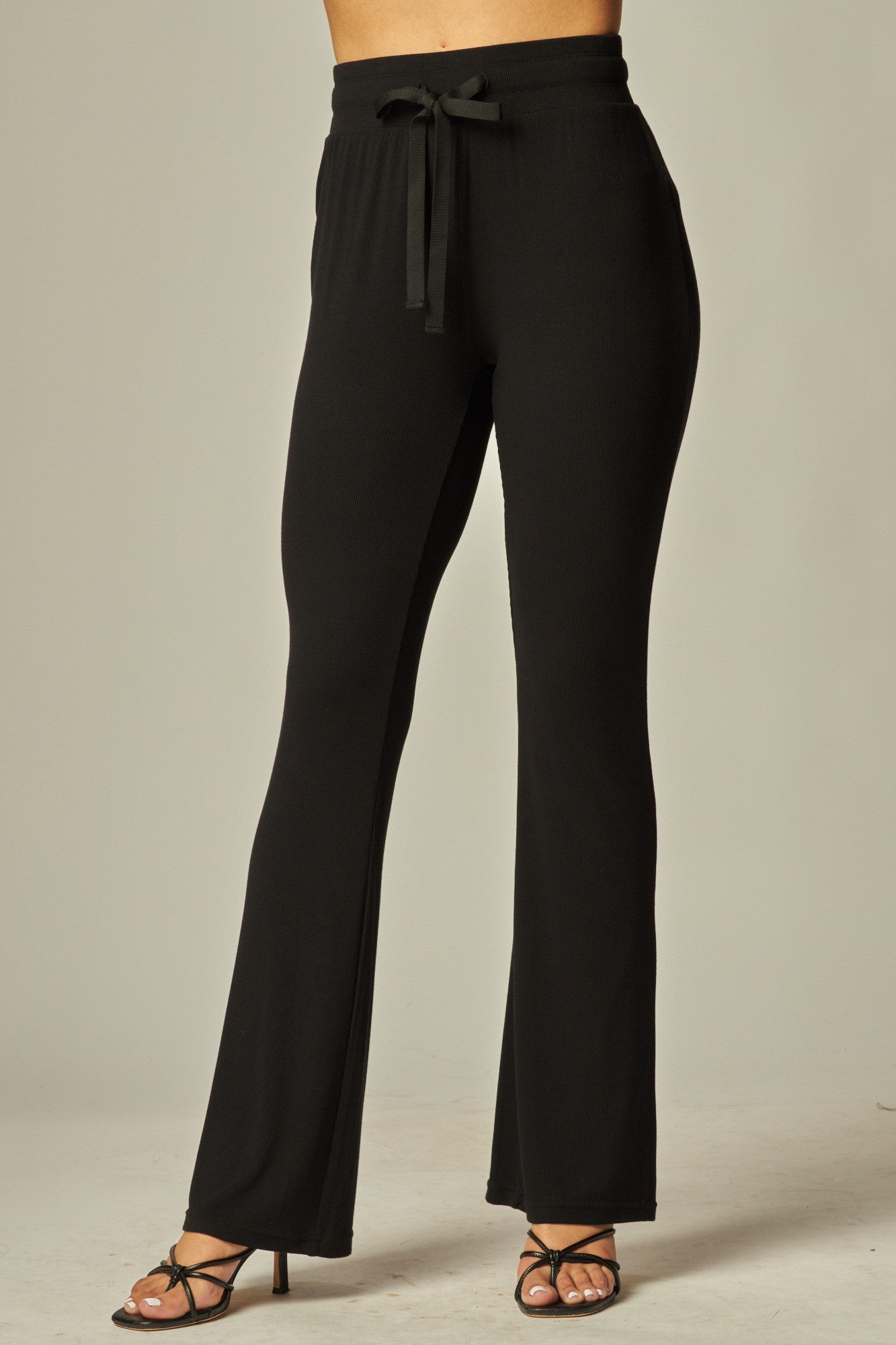 Cozy High Waist Drawstring Flare Lounge Pants - In 3 Colors