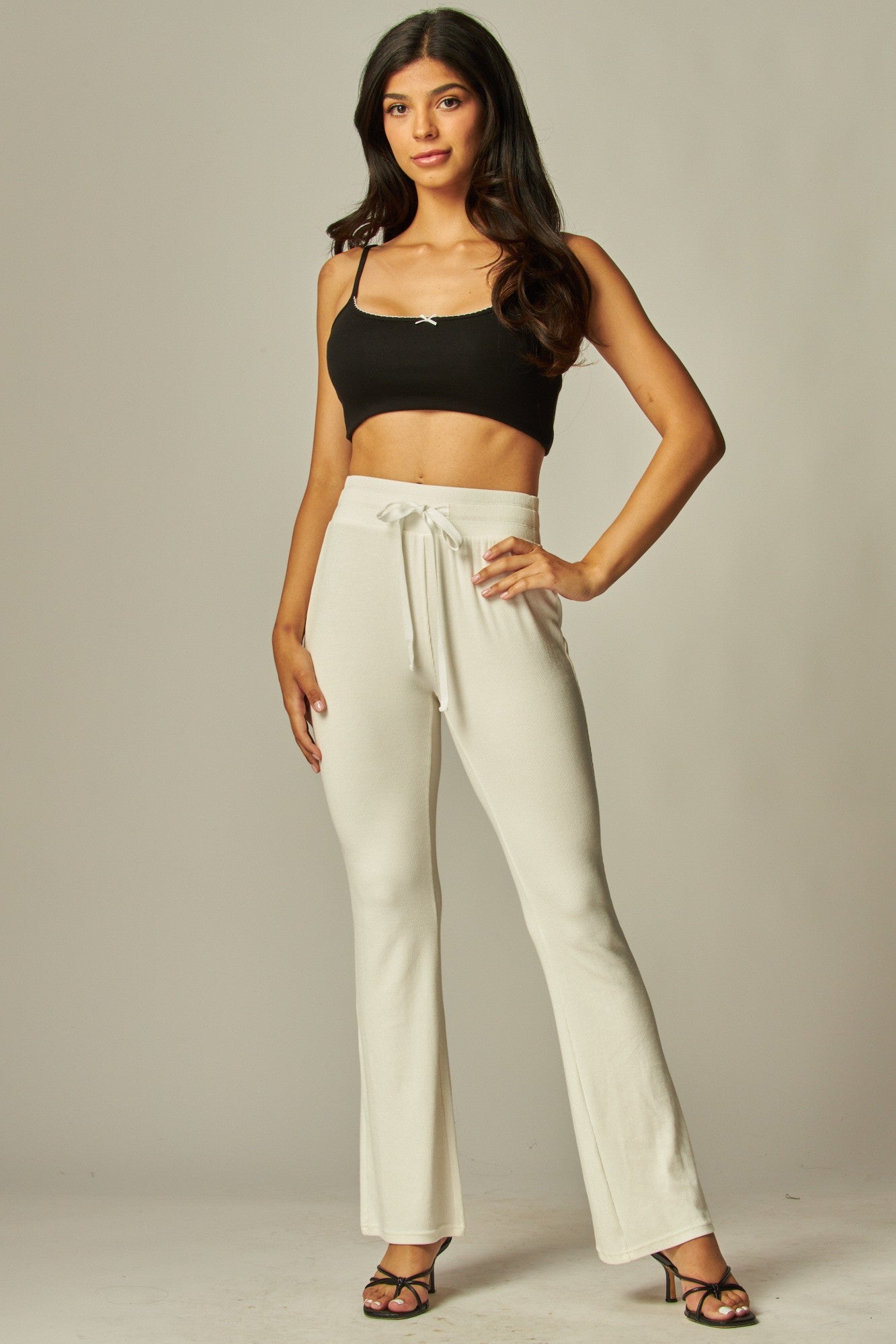 Cozy High Waist Drawstring Flare Lounge Pants - In 3 Colors