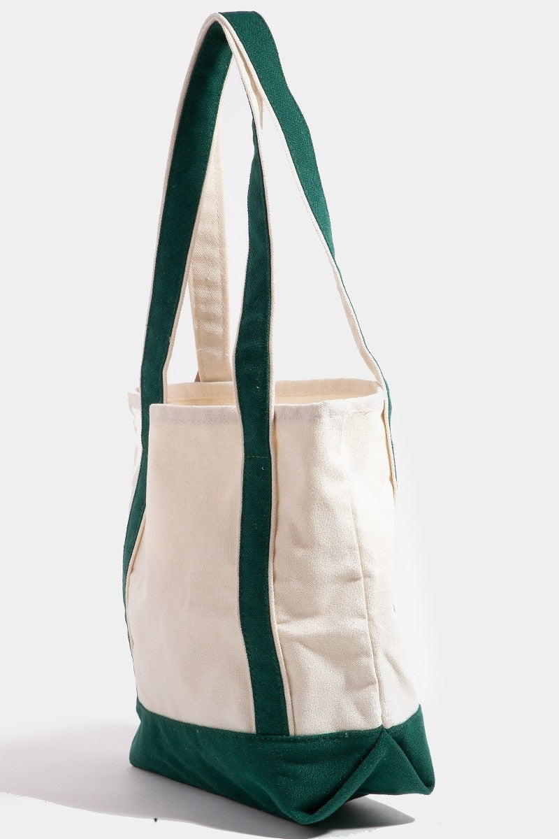 Lazy Sundays Eagles Green Tote Bag - Canvas & Forest Green