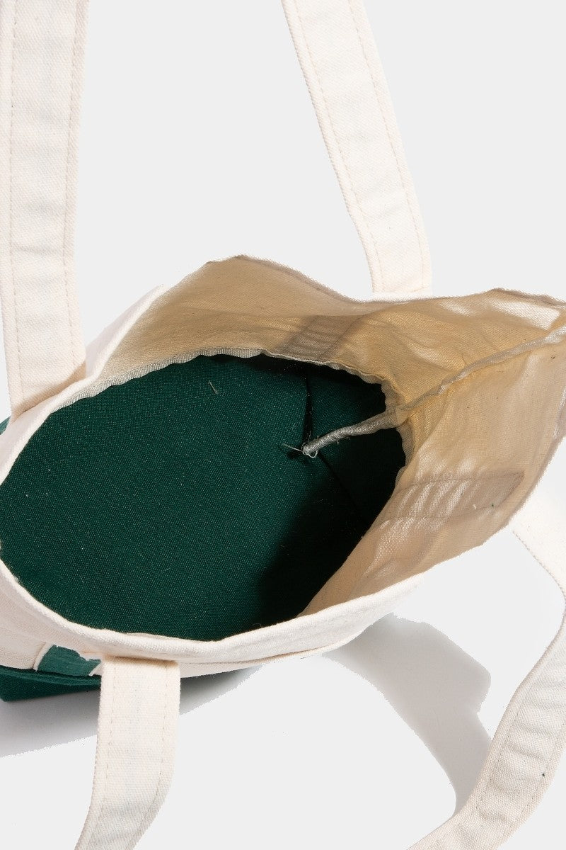 Lazy Sundays Eagles Green Tote Bag - Canvas & Forest Green