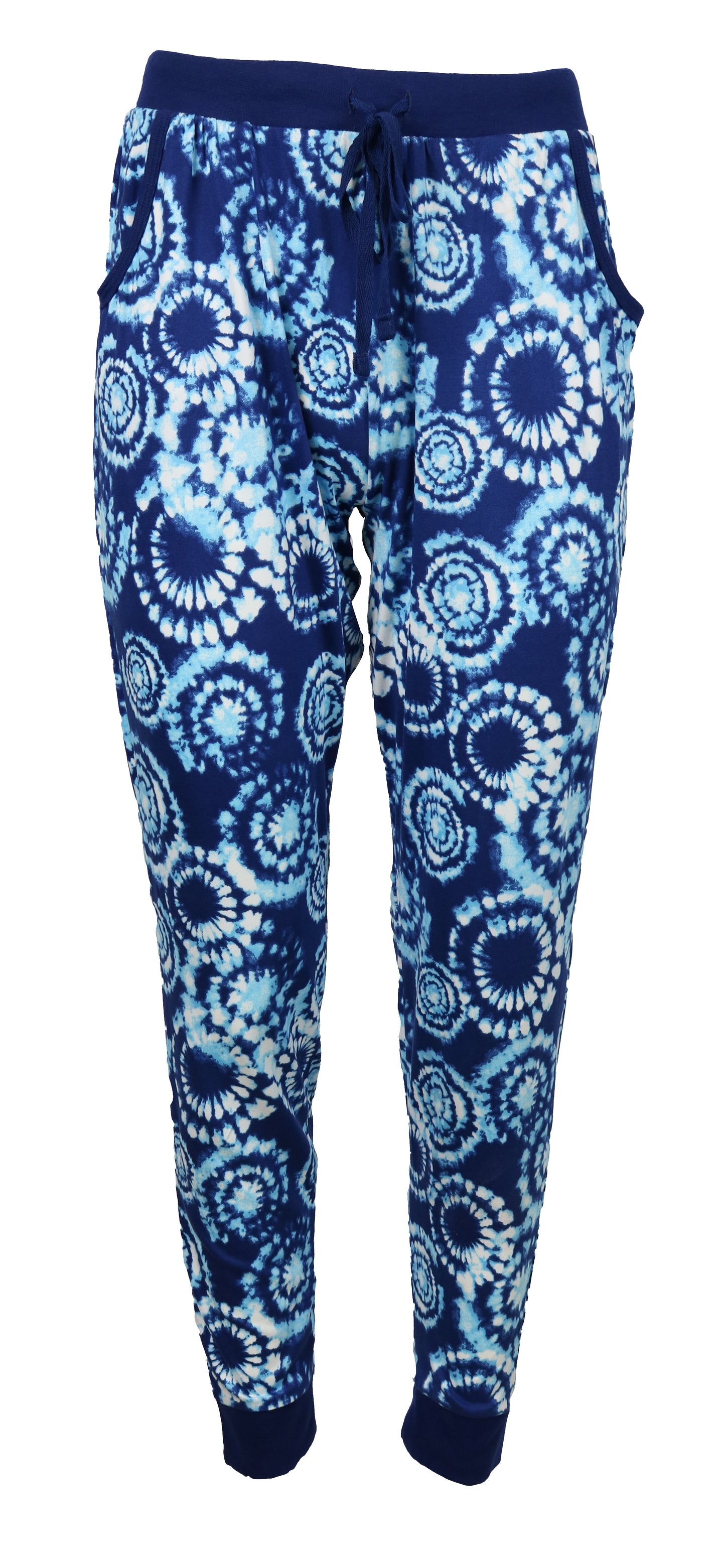 Namastay Home With My Cat Blue Tie Dye Jogger Pajama Set