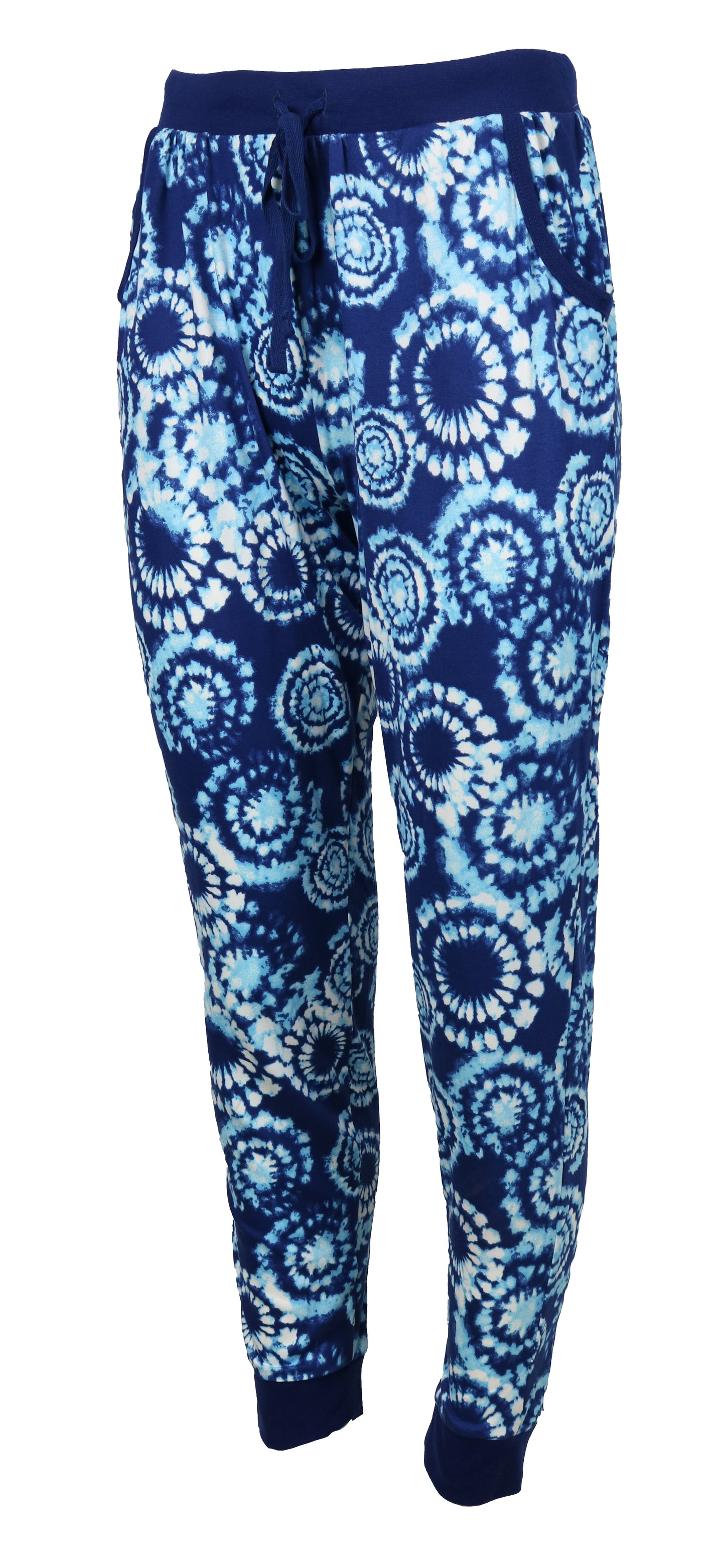 Namastay Home With My Cat Blue Tie Dye Jogger Pajama Set