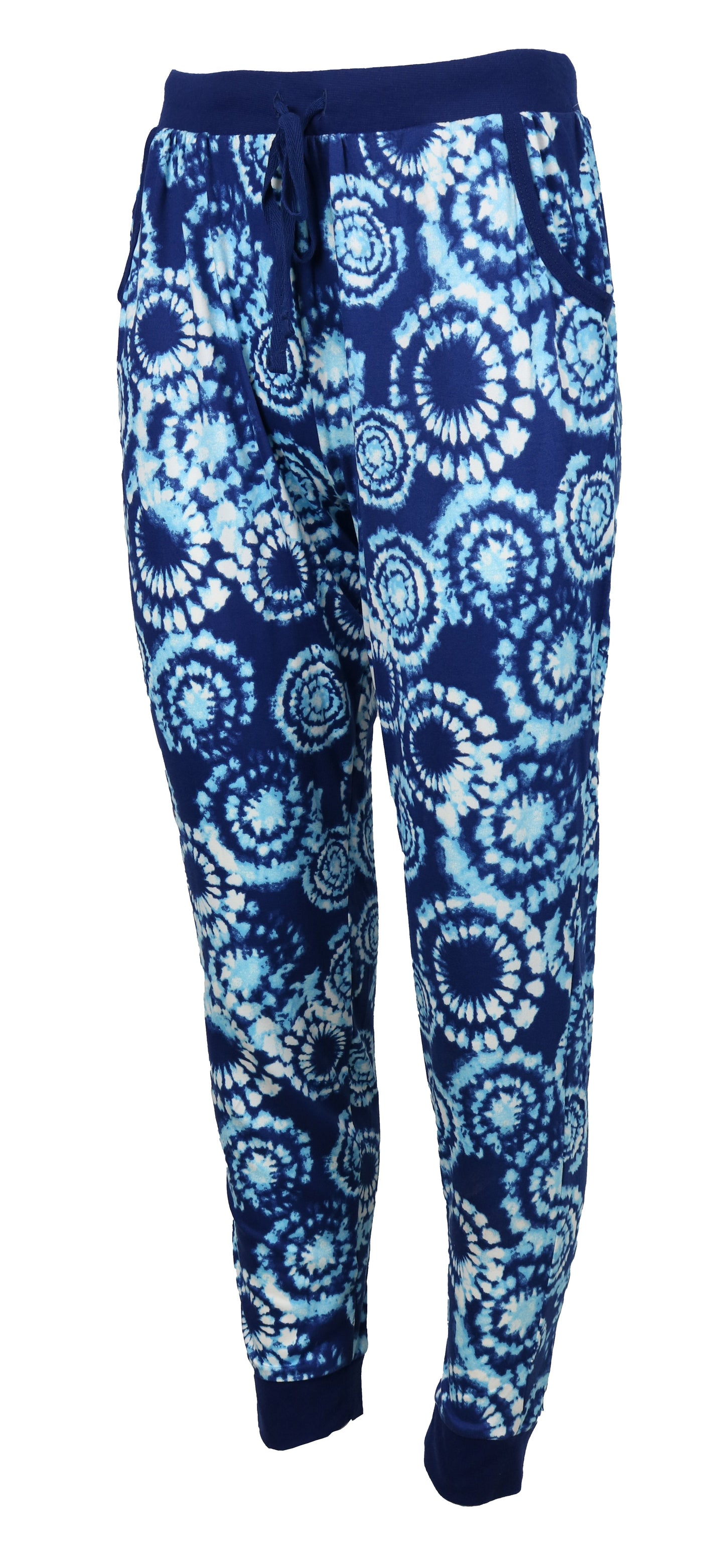 Resting Beach Face Blue Tie Dye Jogger Pajama Set