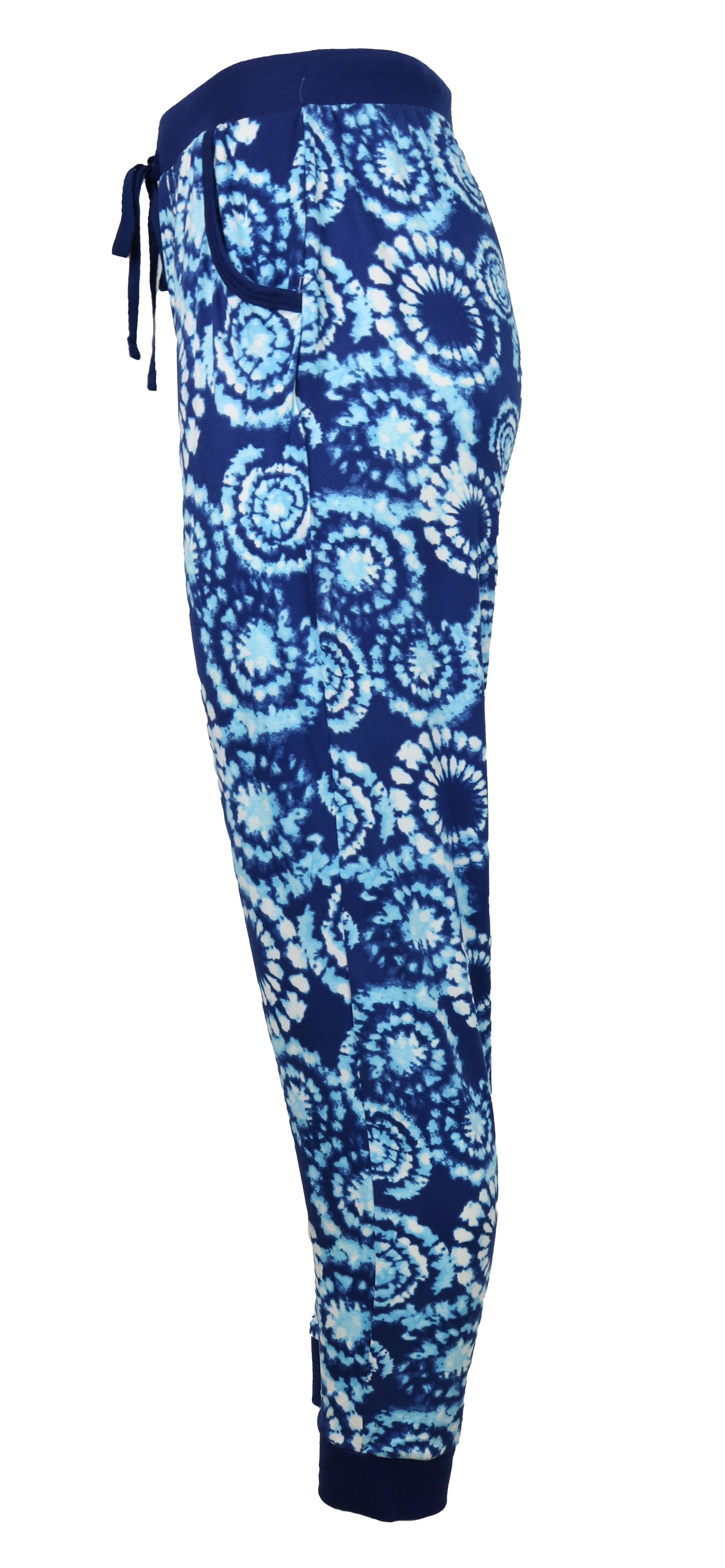 Namastay Home With My Cat Blue Tie Dye Jogger Pajama Set