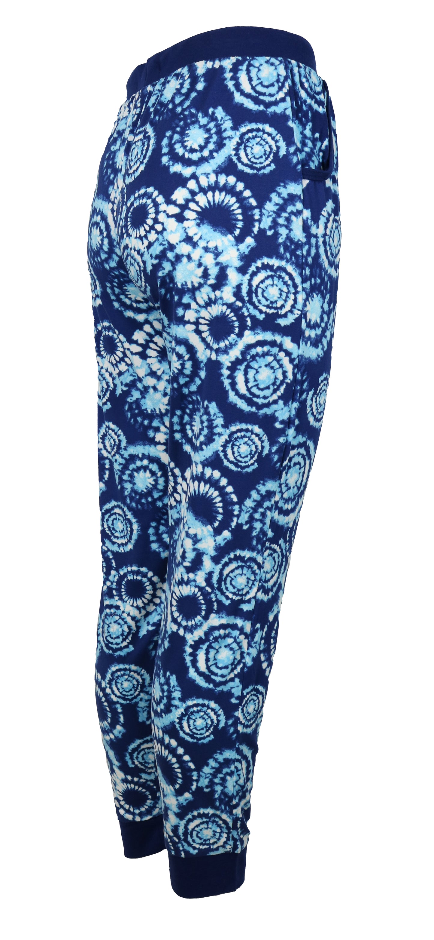 Namastay Home With My Cat Blue Tie Dye Jogger Pajama Set