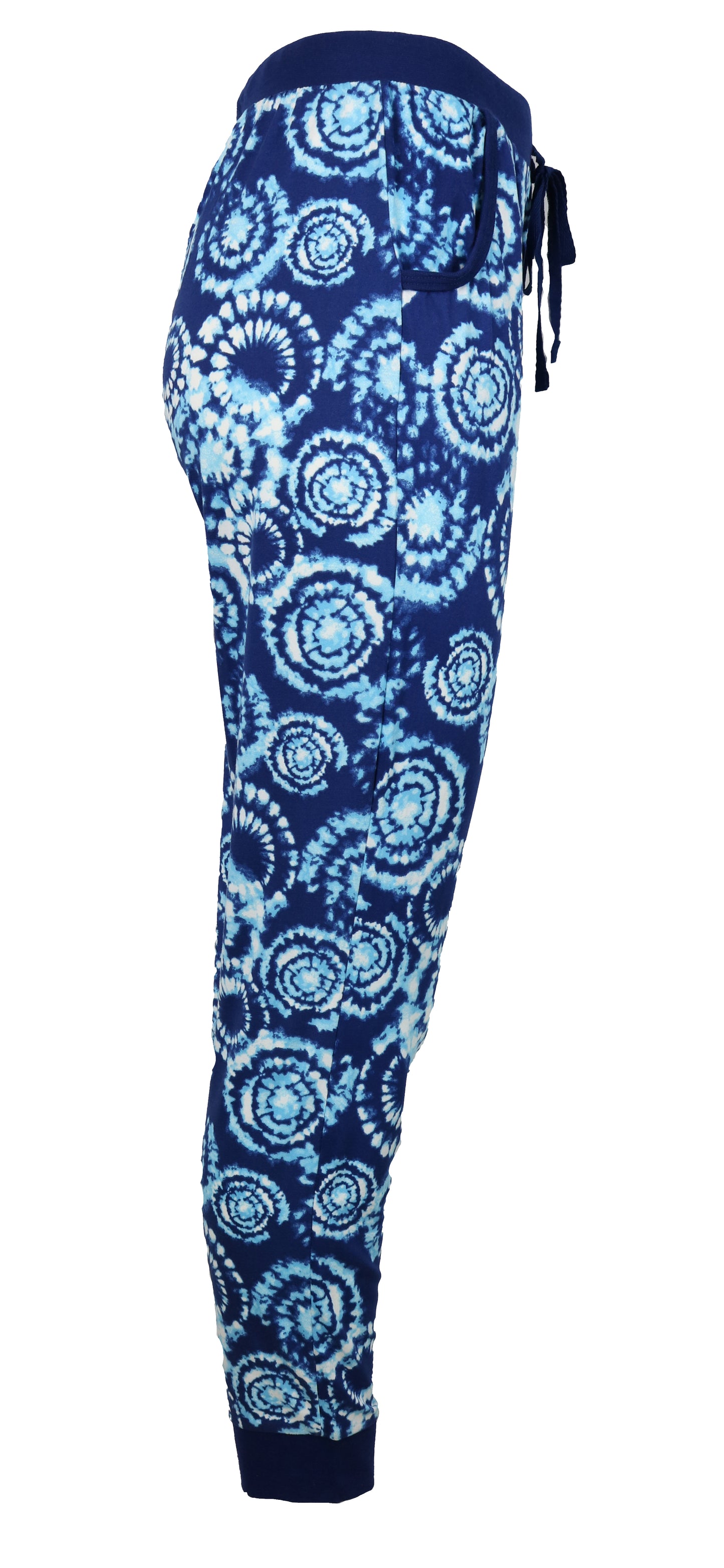 Namastay Home With My Cat Blue Tie Dye Jogger Pajama Set