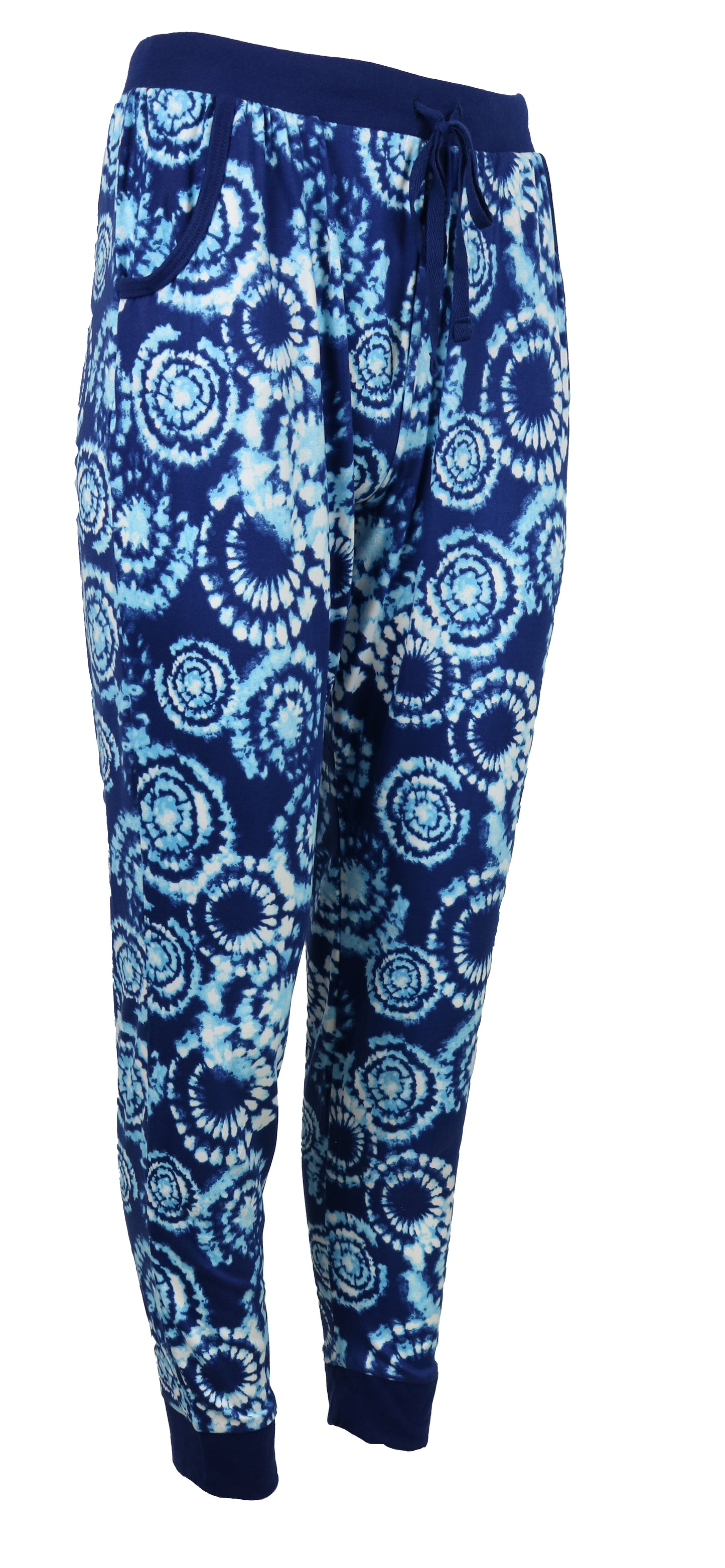 Namastay Home With My Cat Blue Tie Dye Jogger Pajama Set