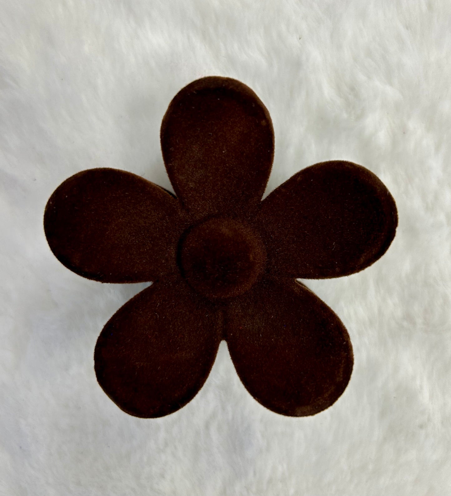 Velvet Daisy Flower Claw Hair Clip