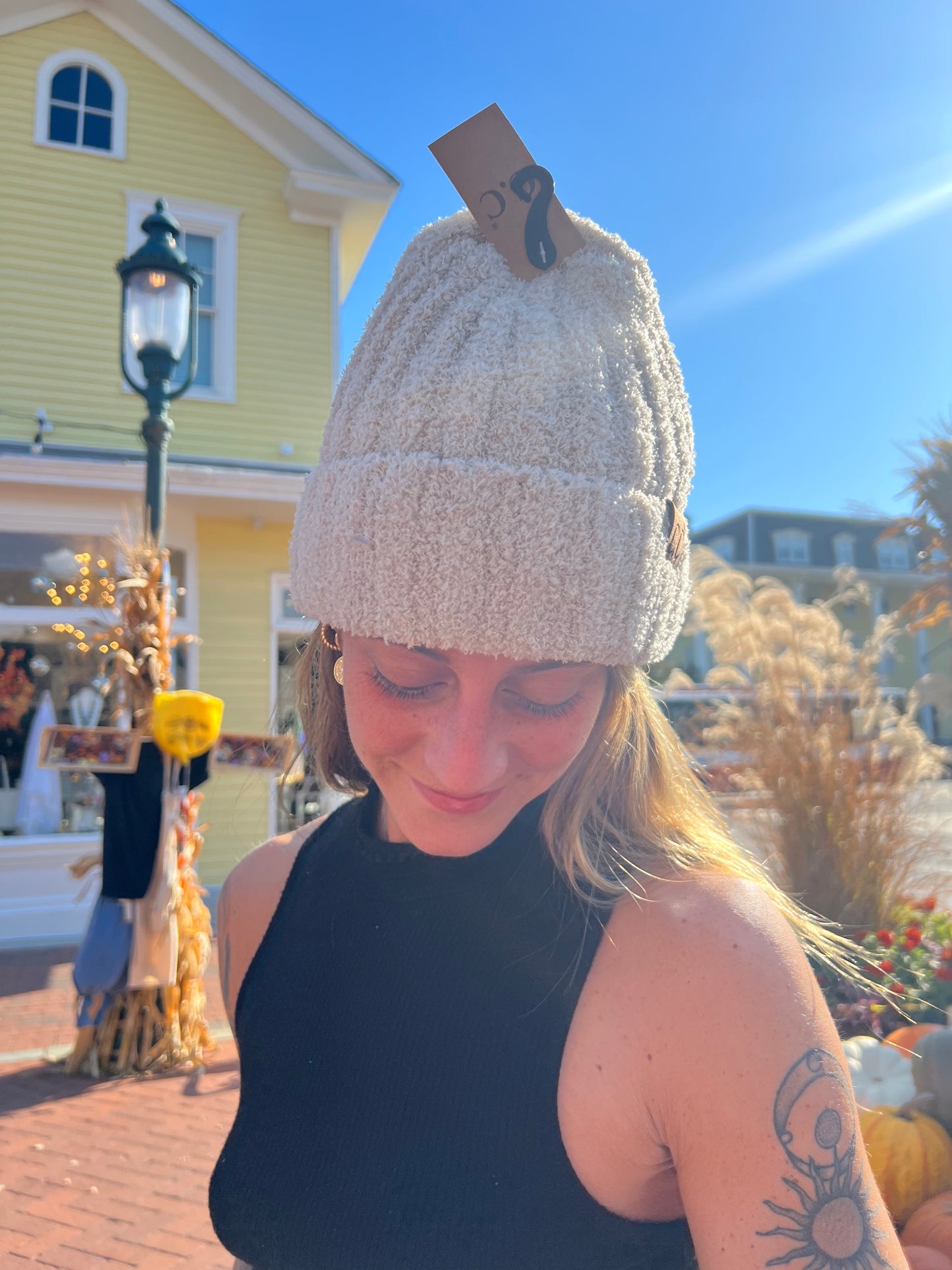 Fuzzy CC Solid Ribbed Beanie