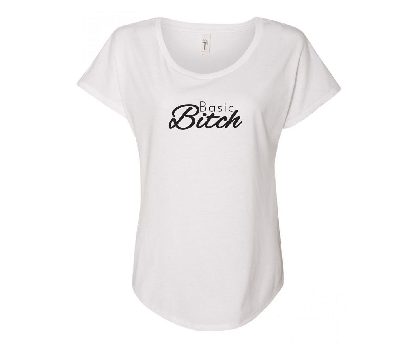 Basic Bitch Ladies Tee Shirt - In Grey & White