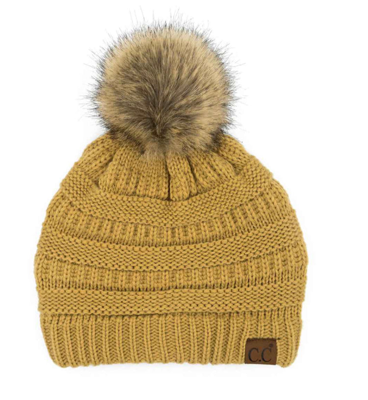 Classic CC Knit Beanie With Pompom