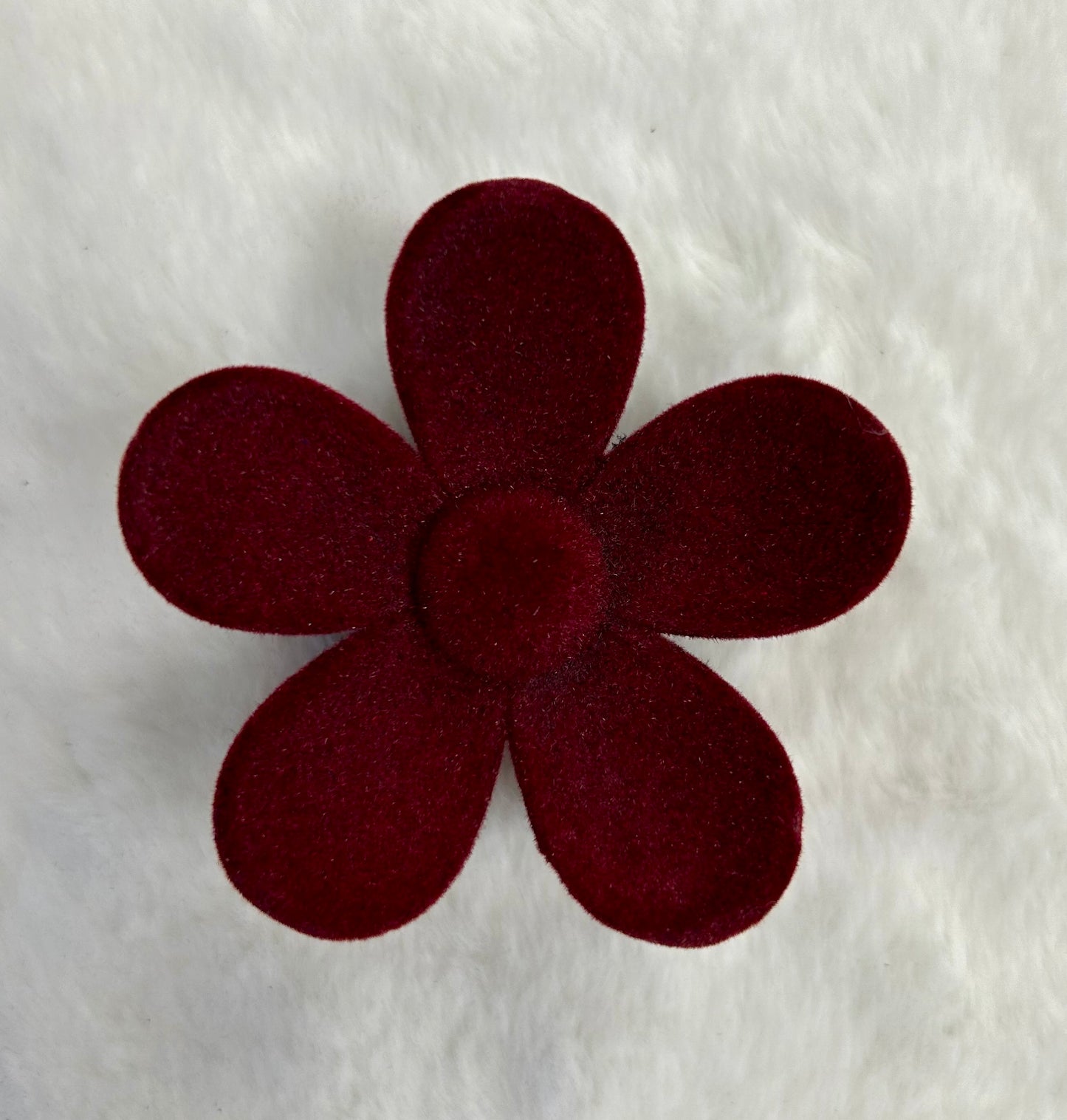 Velvet Daisy Flower Claw Hair Clip