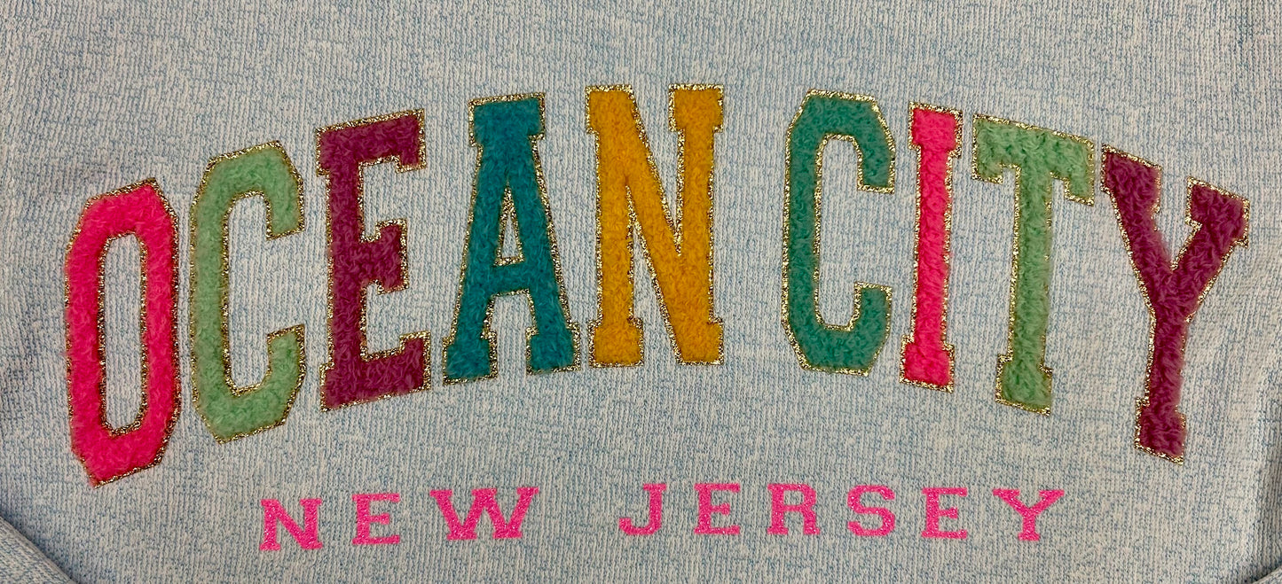 Ocean City Puffy Letter Sweatshirt