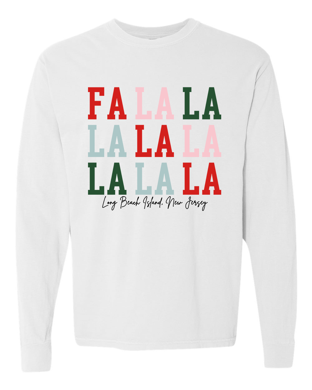 Long Beach Island FALALA Long Sleeve Tee - White
