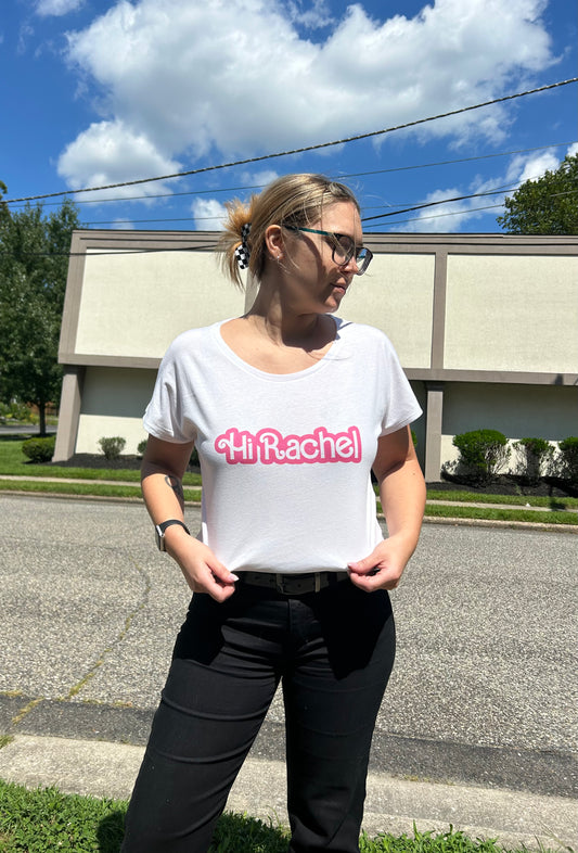 Hi Barbie Customized Tee Shirt - White