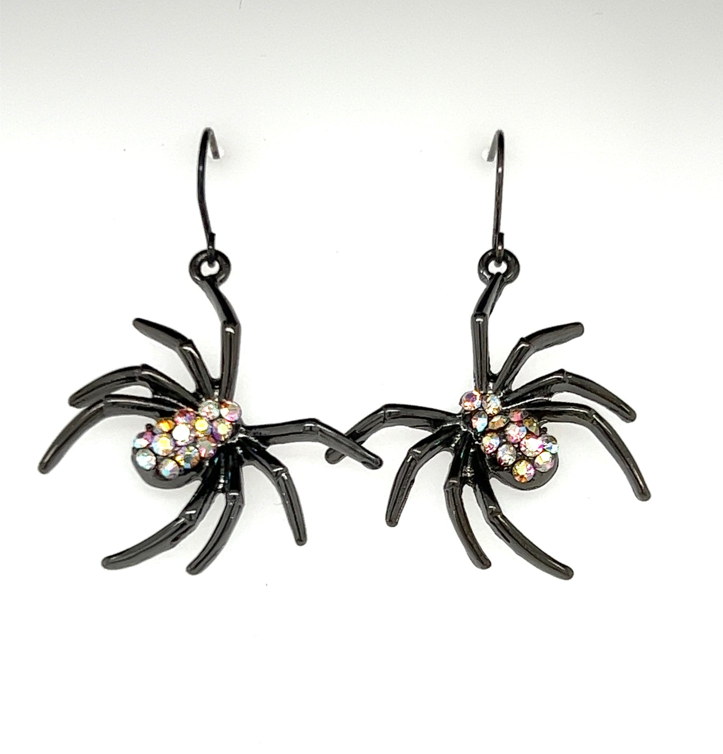Crystal Rhinestone Spider Dangle Earrings