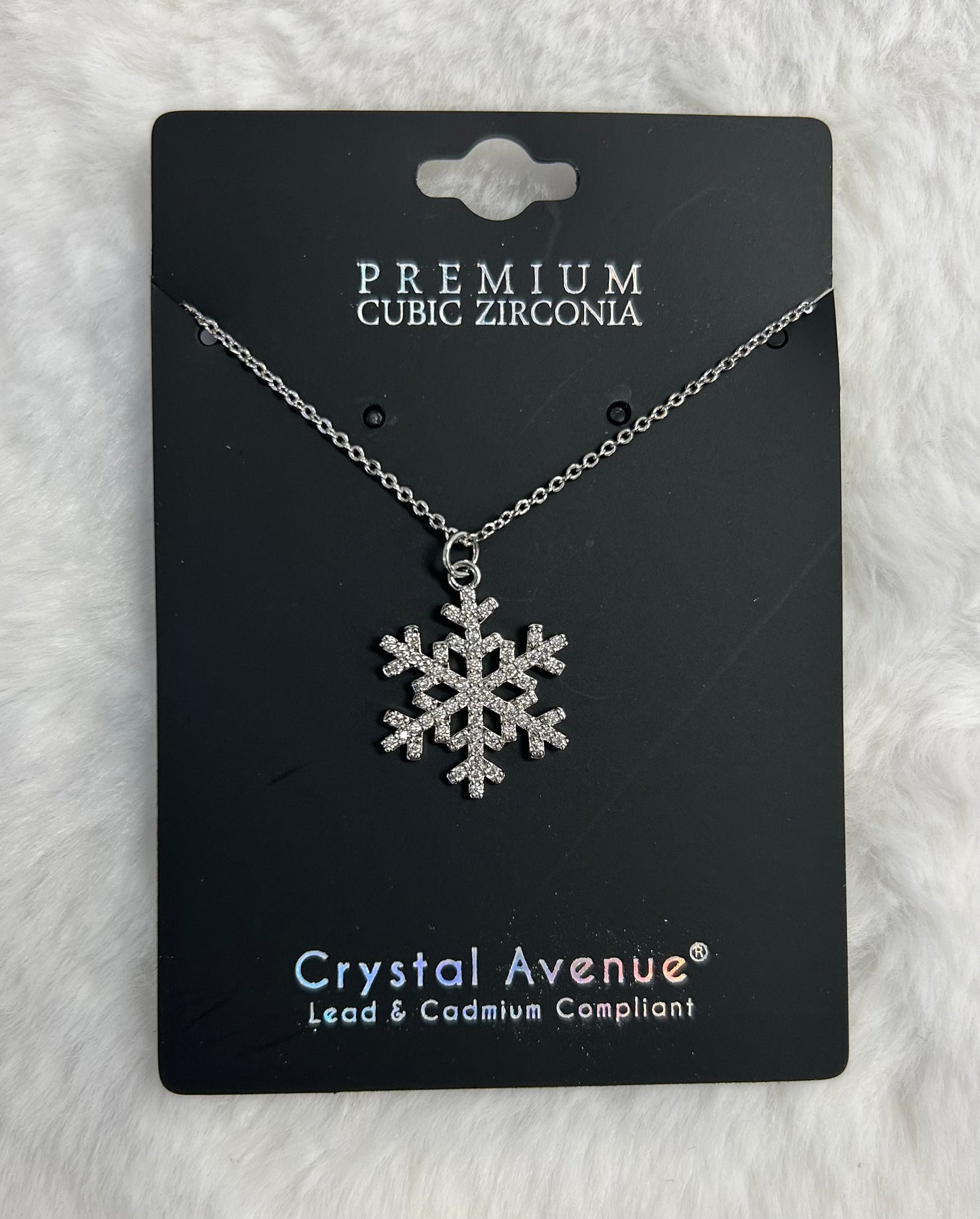 CZ Snowflake Silver Pendant Necklace - In Gold & Silver