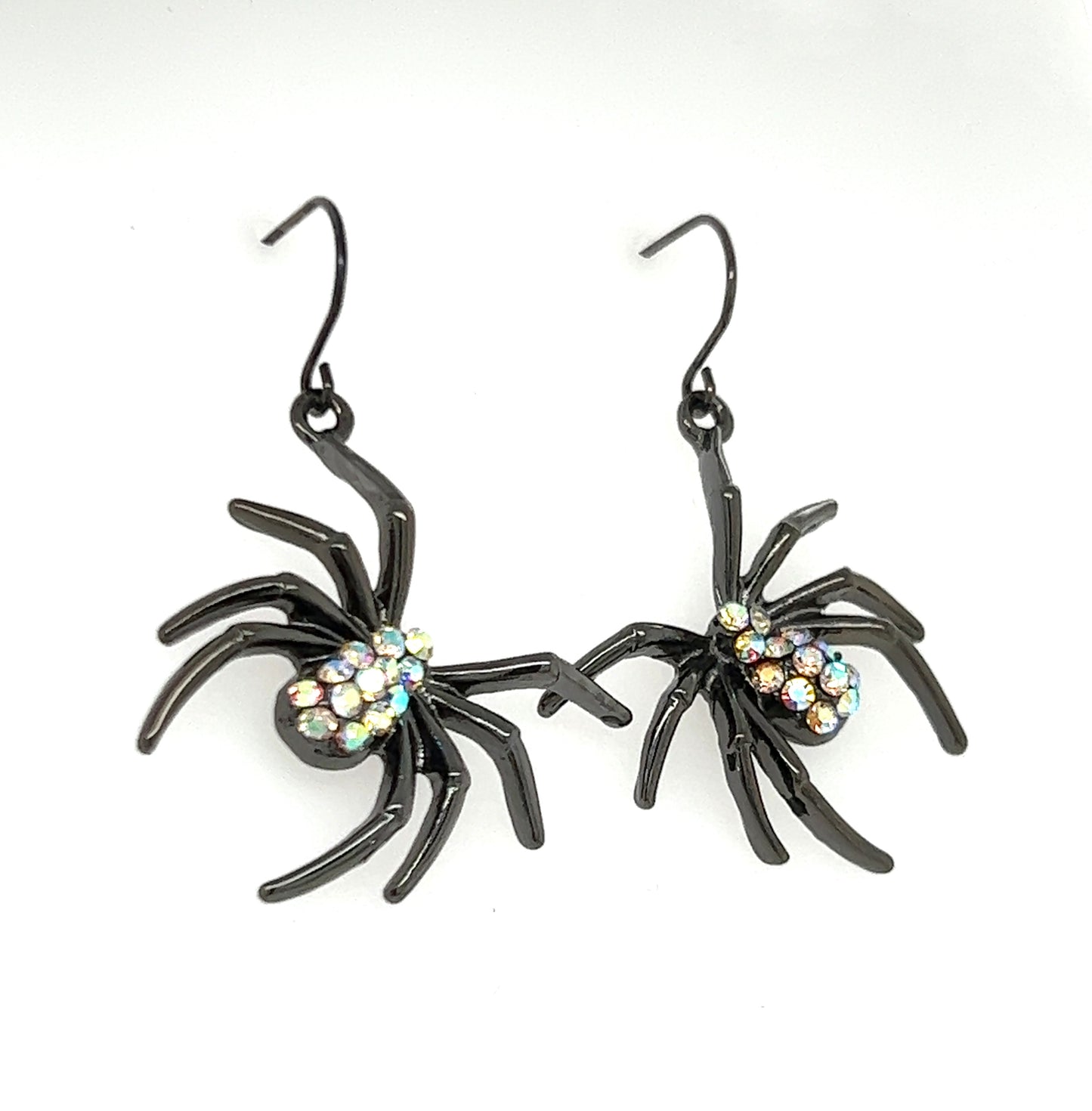 Crystal Rhinestone Spider Dangle Earrings
