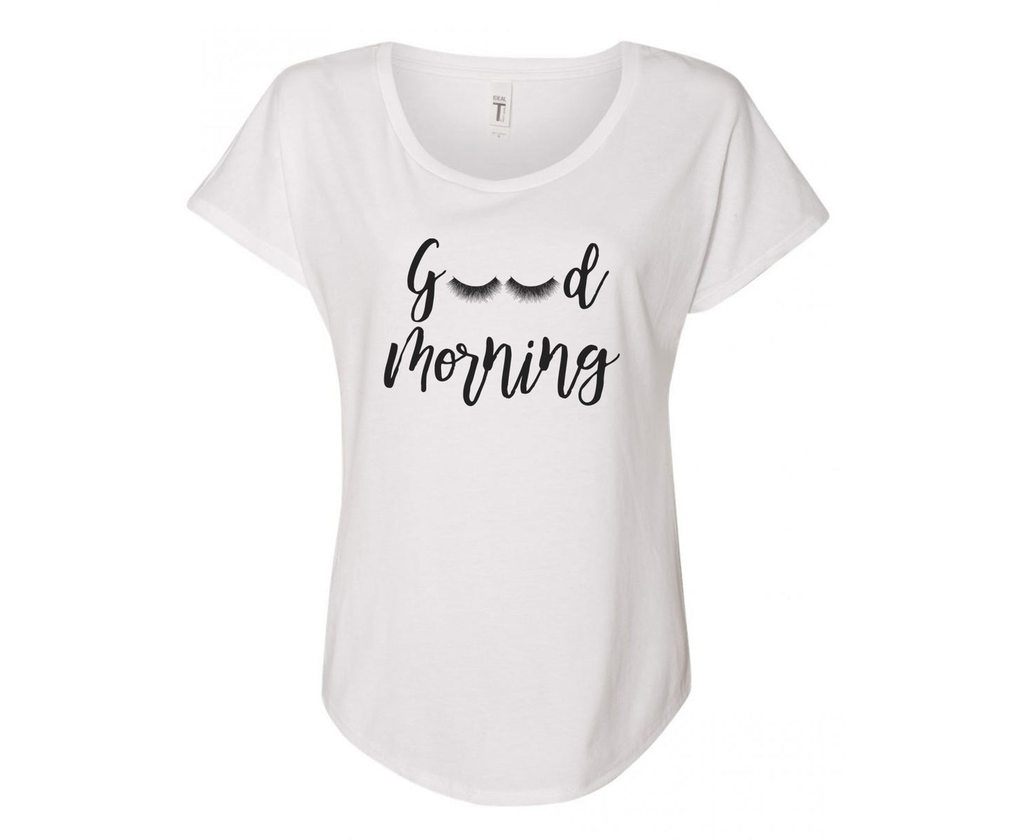 Good Morning Ladies Tee Shirt - In Grey & White