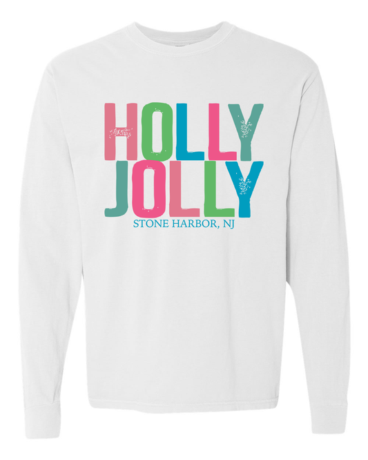Stone Harbor Holly Jolly Long Sleeve Tee - White