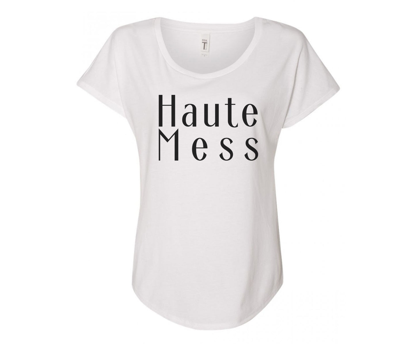 Haute Mess Ladies Tee Shirt - In Grey & White